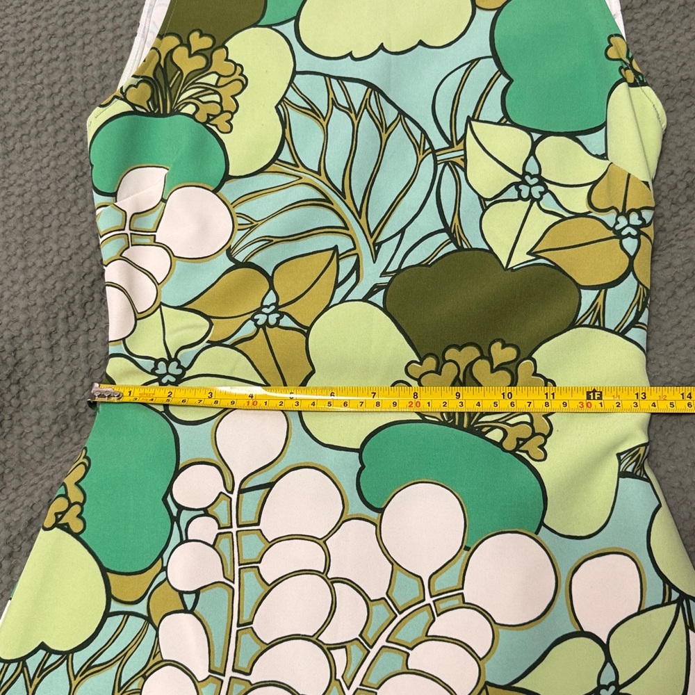 ZARA Floral Green Sleeveless Dress with Matching Scrunchie - Picture 5 of 8